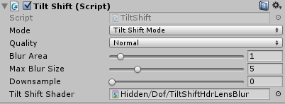 Tilt Shiftのインスペクタ