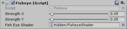 Fisheyeのインスペクタ