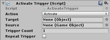 ActivateTriggerのインスペクタ