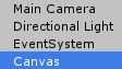 Canvasを配置するとEventSystemが自動で配置される