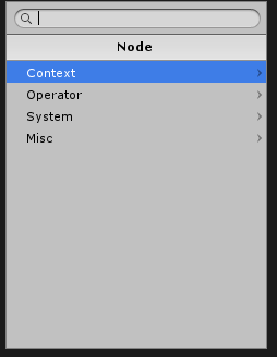 Visual Effect GraphのCreate Text Nodeで表示されるコンテキストメニュー