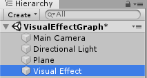 TimelineでVisualEffectGraphを使用する為にVisualEffectゲームオブジェクトを選択