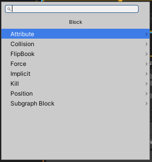 VFXのUpdateコンテキストに設定出来るブロック