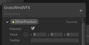 VFXのパラメータにEthanPositionを作成する