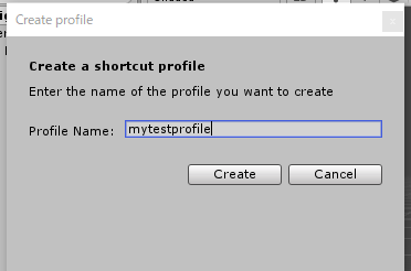 Unityのショートカット機能のプロファイルの名前を設定