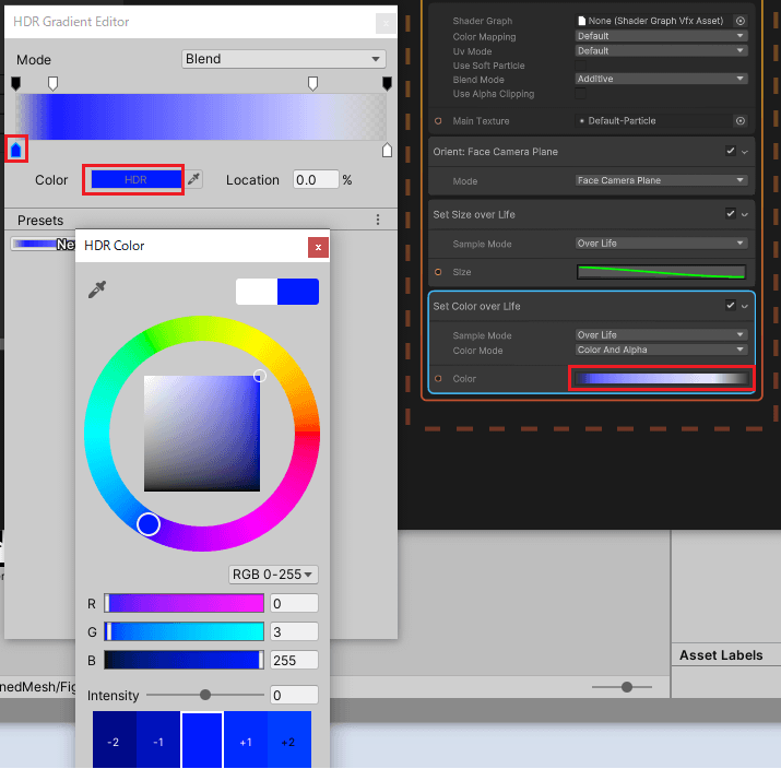 Set Color over Lifeブロックで色を変更する