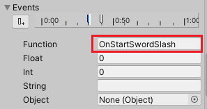 剣の振り始めのアニメーションイベント名をOnStartSwordSlashとする