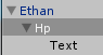 Ethan直下にHP用UIを作成